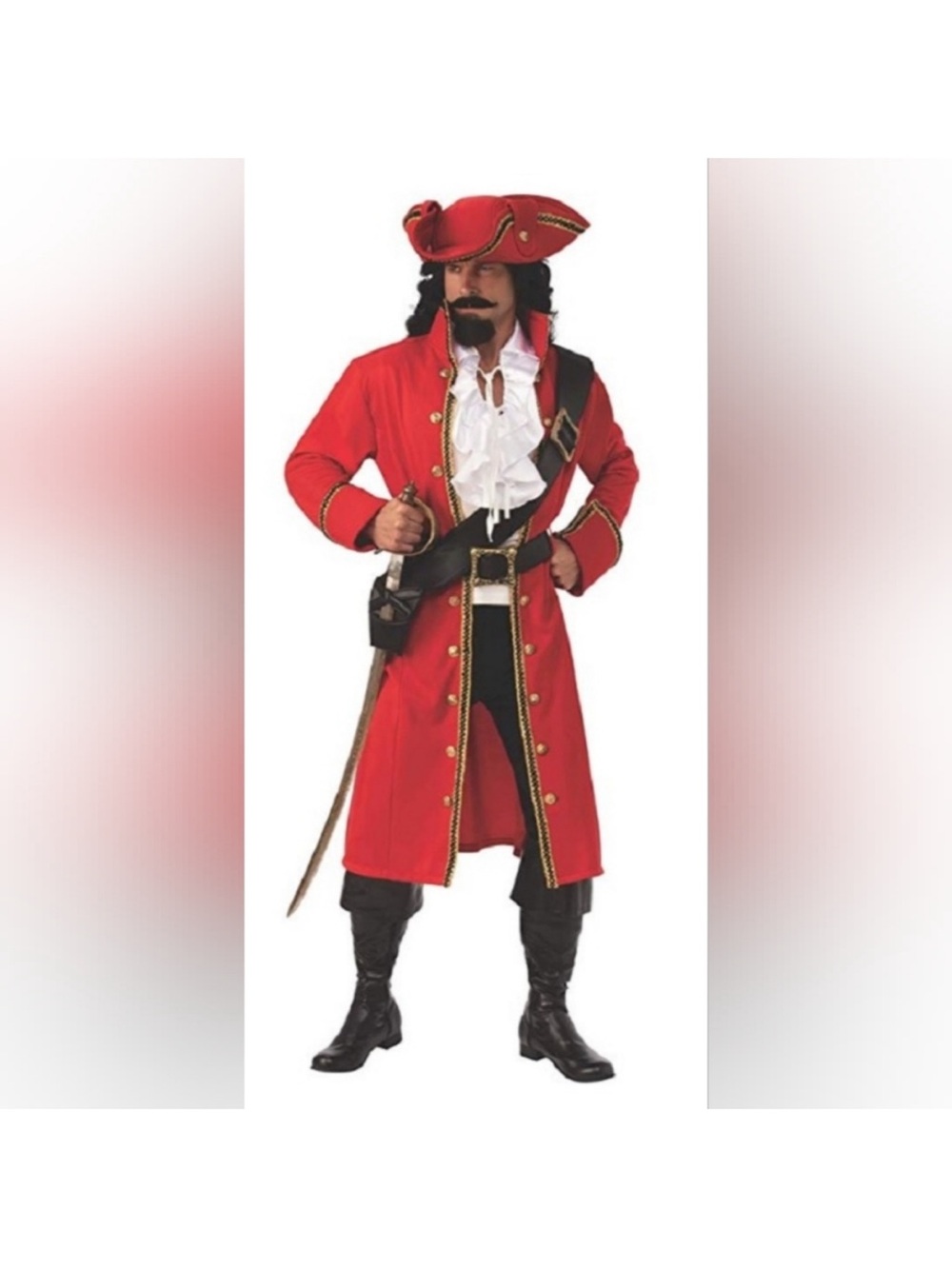 Red Pirate Captain Coat - Men's Costume Jacket